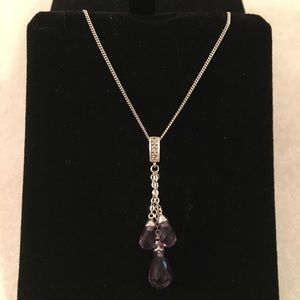 14K white gold and amethyst necklace